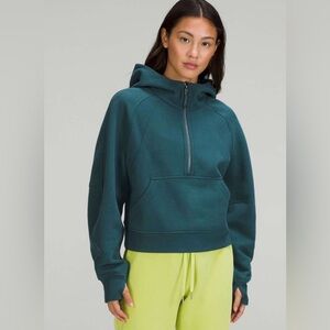 Lululemon Green Jasper Scuba Oversized Half-Zip Hoodie